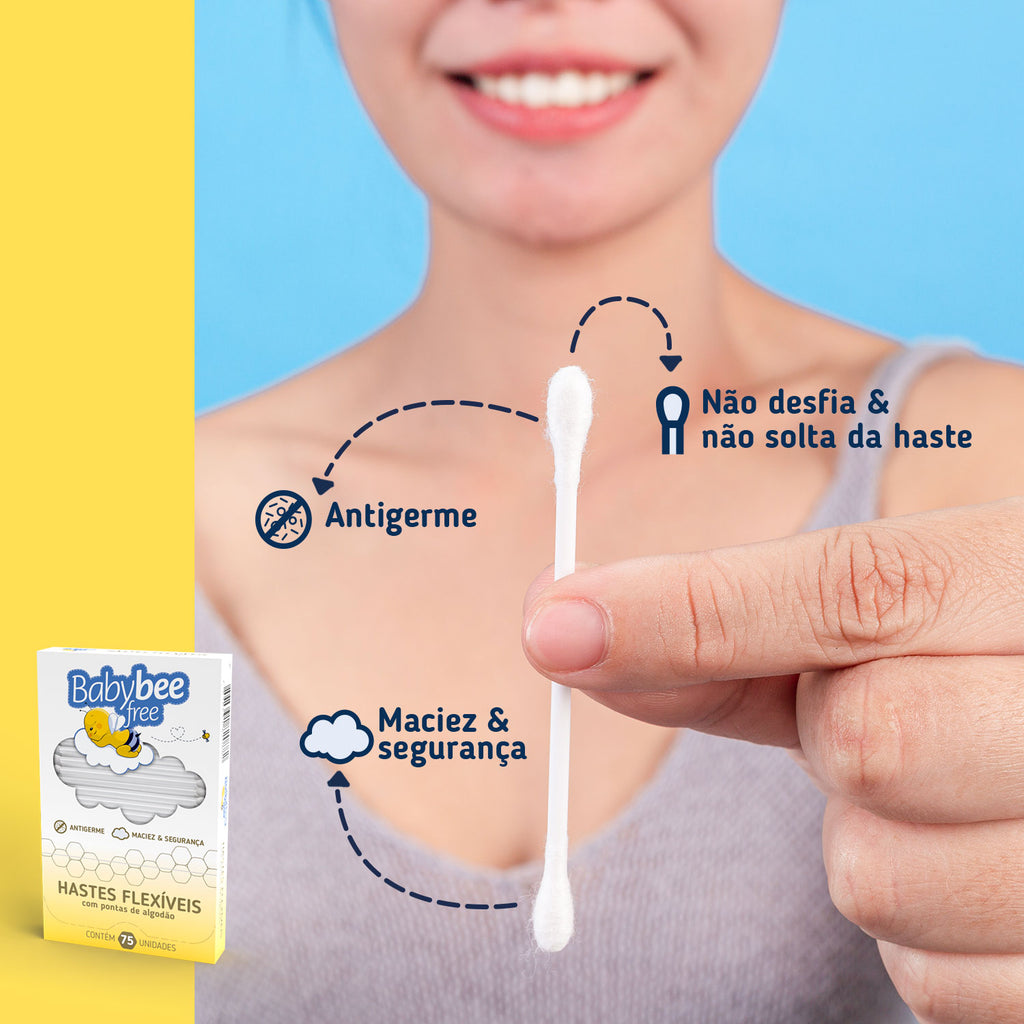 HASTE FLEXÍVEL BABY BEE FREE C/ 75 UN