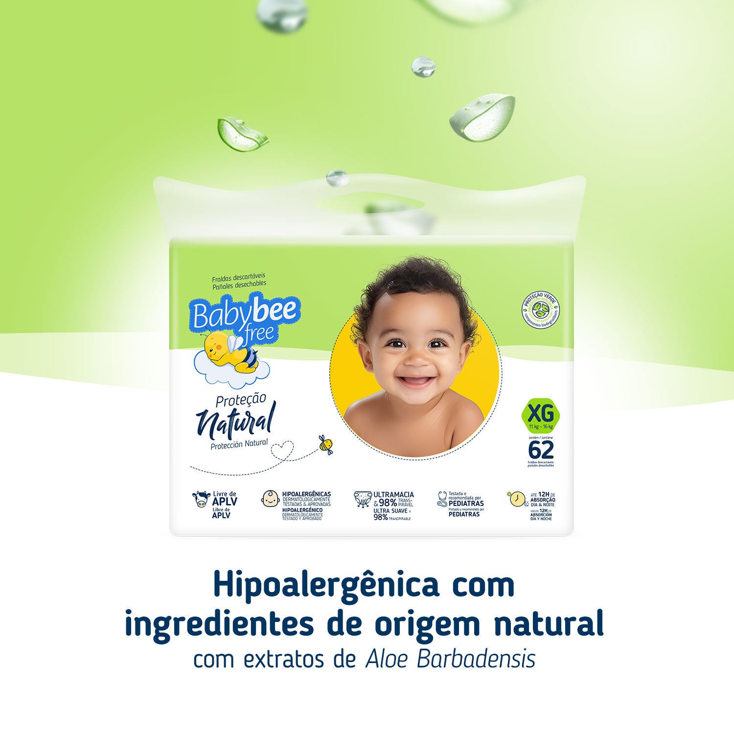FRALDA PROTEÇÃO NATURAL M C/ 64 UN