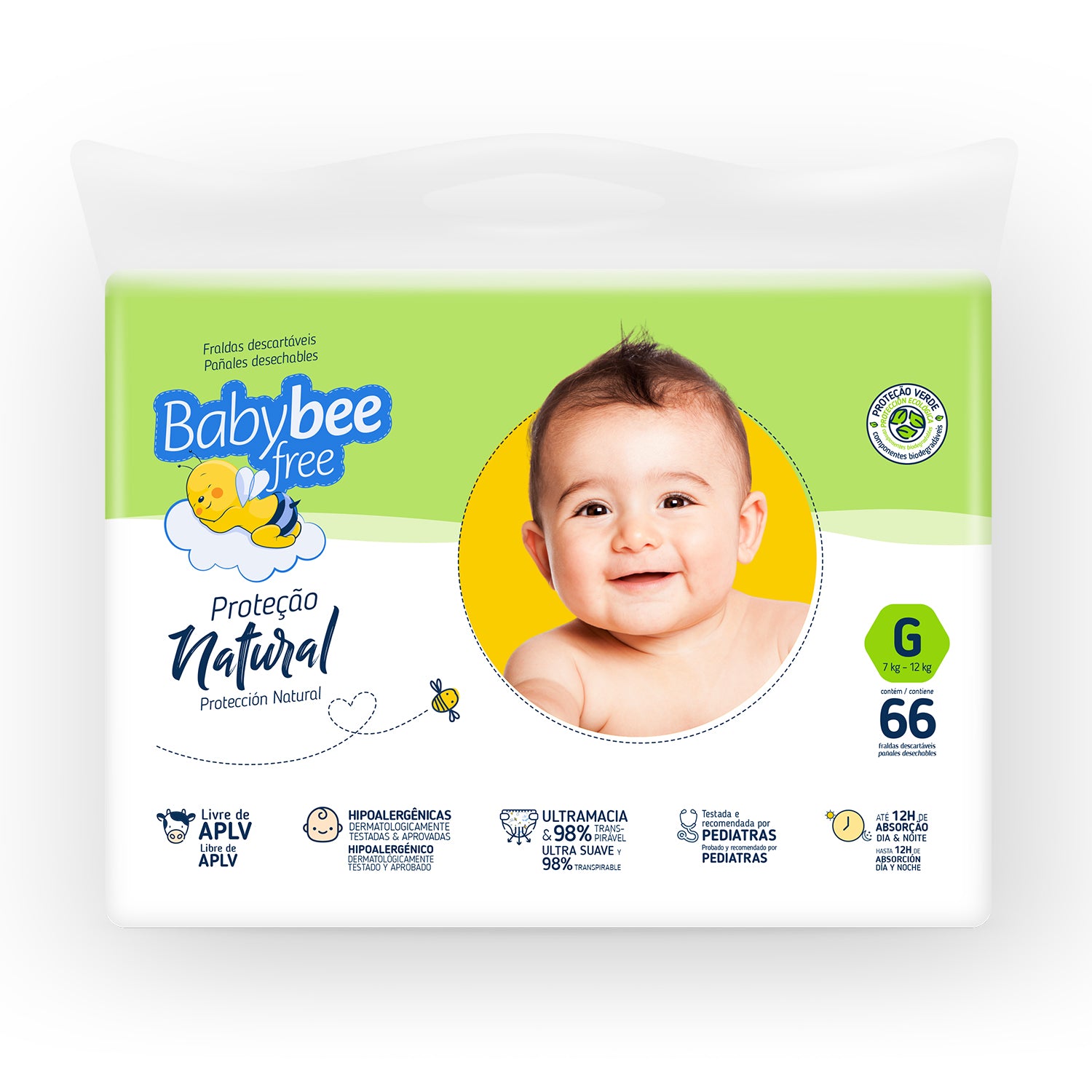 FRALDA PROTEÇÃO NATURAL G C/ 66 UN