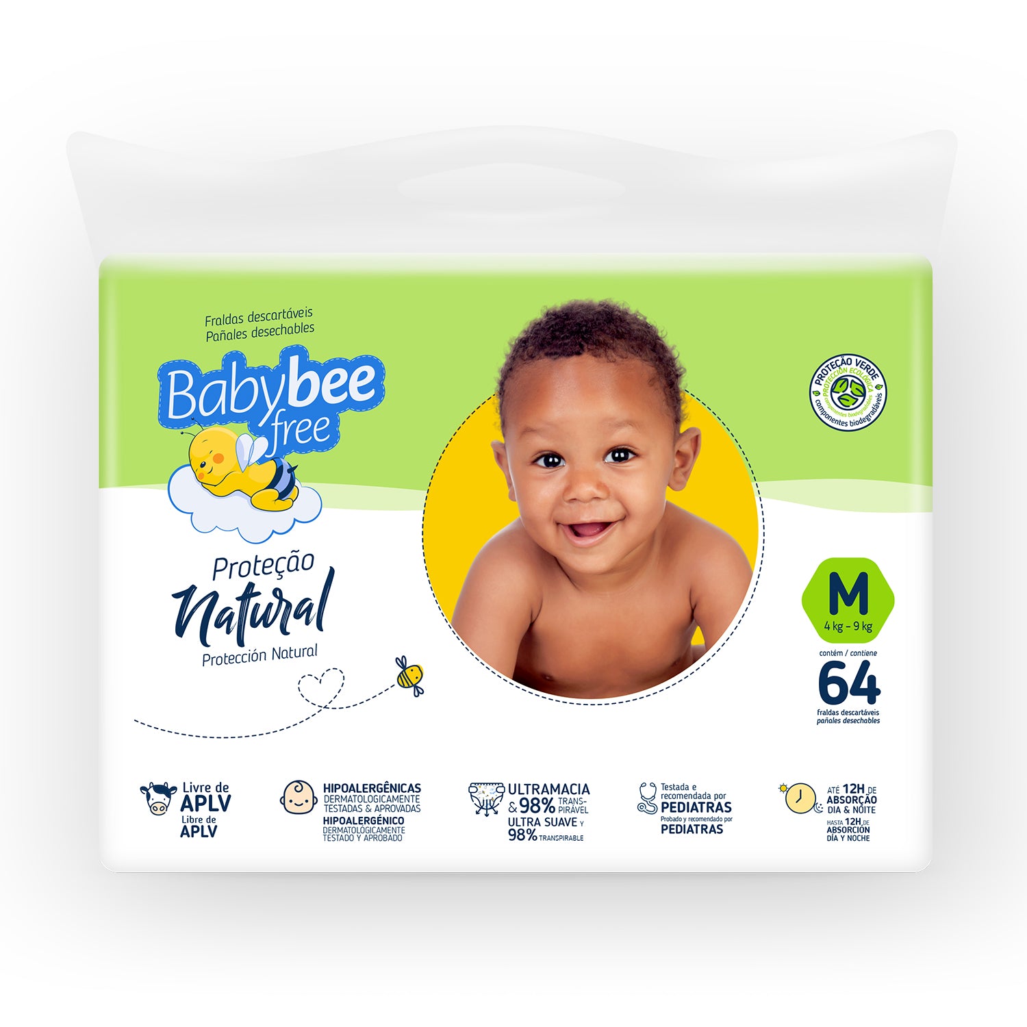 FRALDA PROTEÇÃO NATURAL M C/ 64 UN